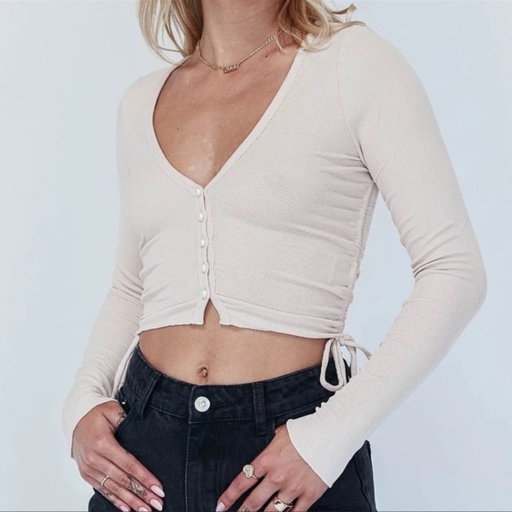 Princess Polly BRIDGETON TOP BEIGE Size 0 New Without tags